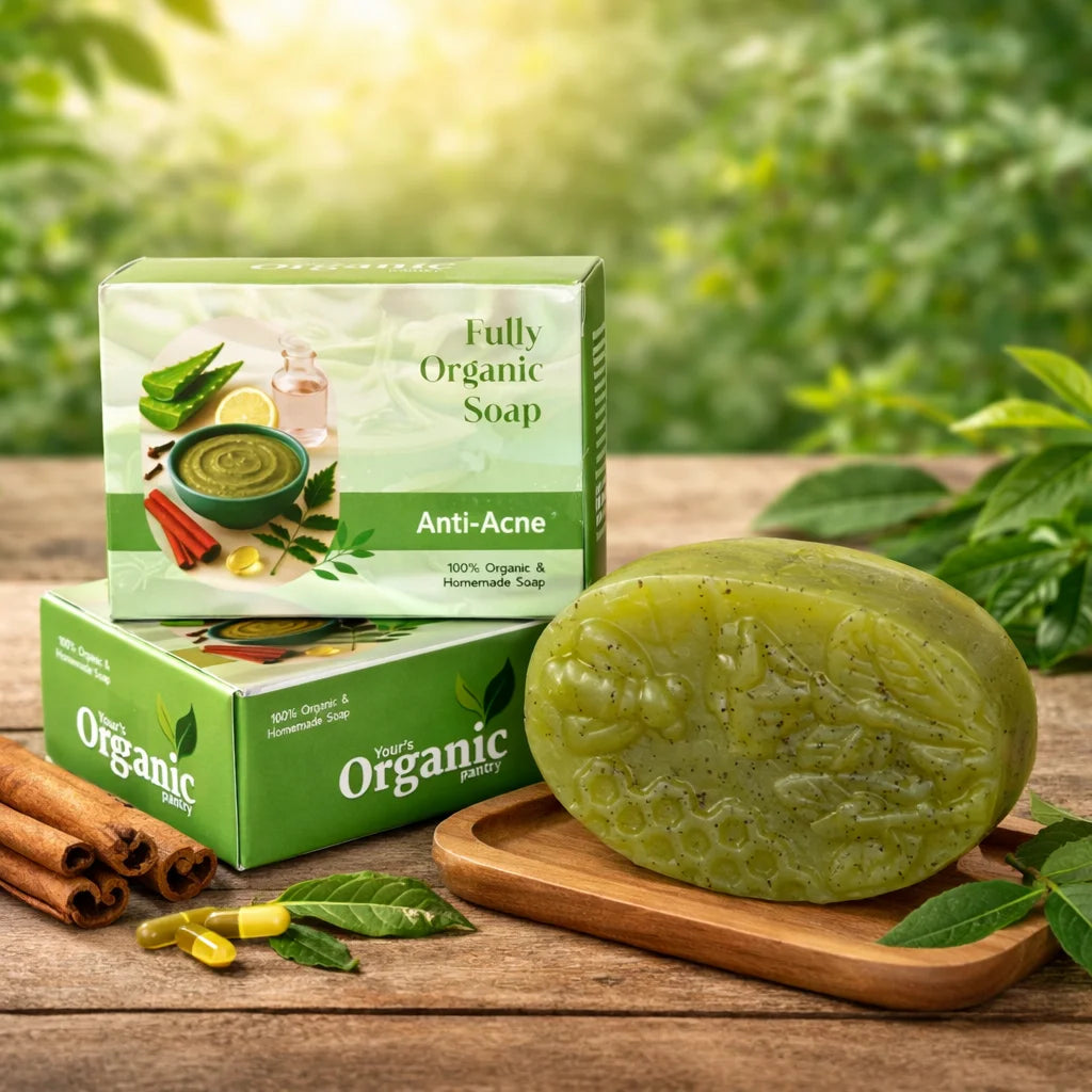 100% Organic Anti-Acne Soap Bar – Natural Herbal Cleanser