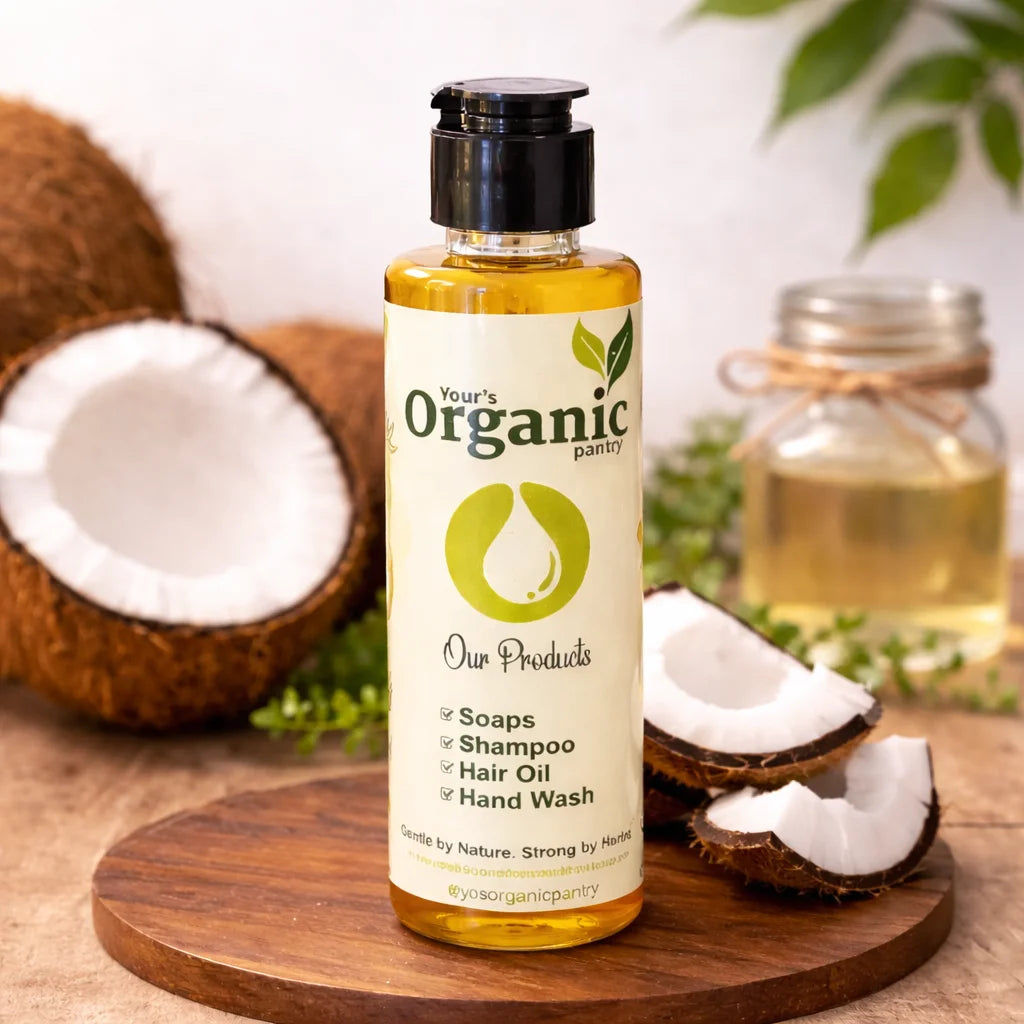 Premium Organic Coconut Hair Oil - Promotes Hair Growth, Shine & Scalp Health