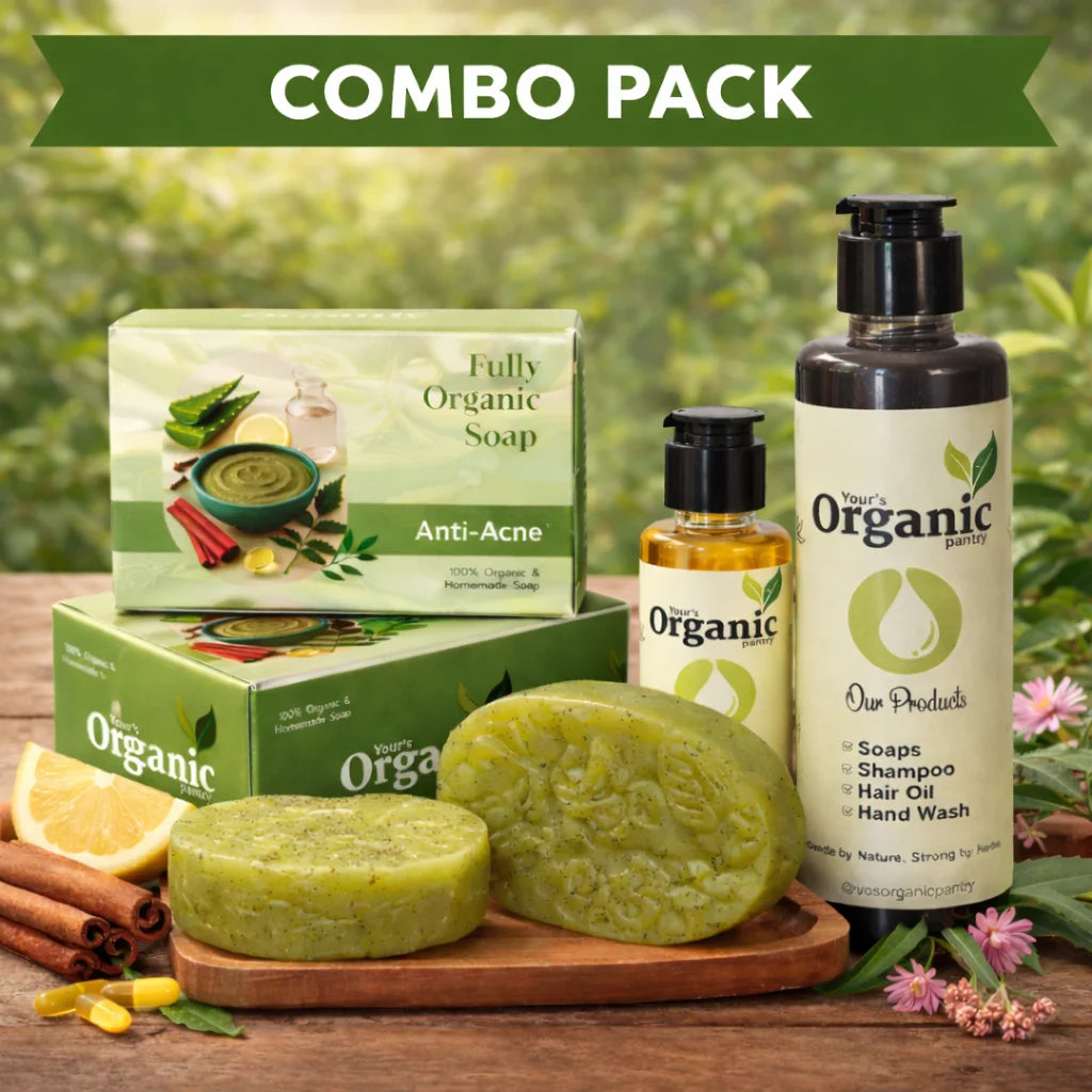 Natural Hair & Skin Combo Pack – Organic Soap, Shampoo & Hair Oil